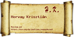 Horvay Krisztián névjegykártya